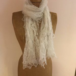 Delicate White "Spiderweb" Scarf